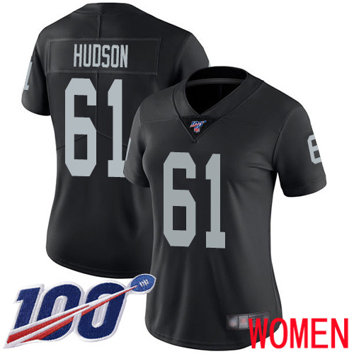 Oakland Raiders Limited Black Women Rodney Hudson Home Jersey NFL Football 61 100th Season Jersey